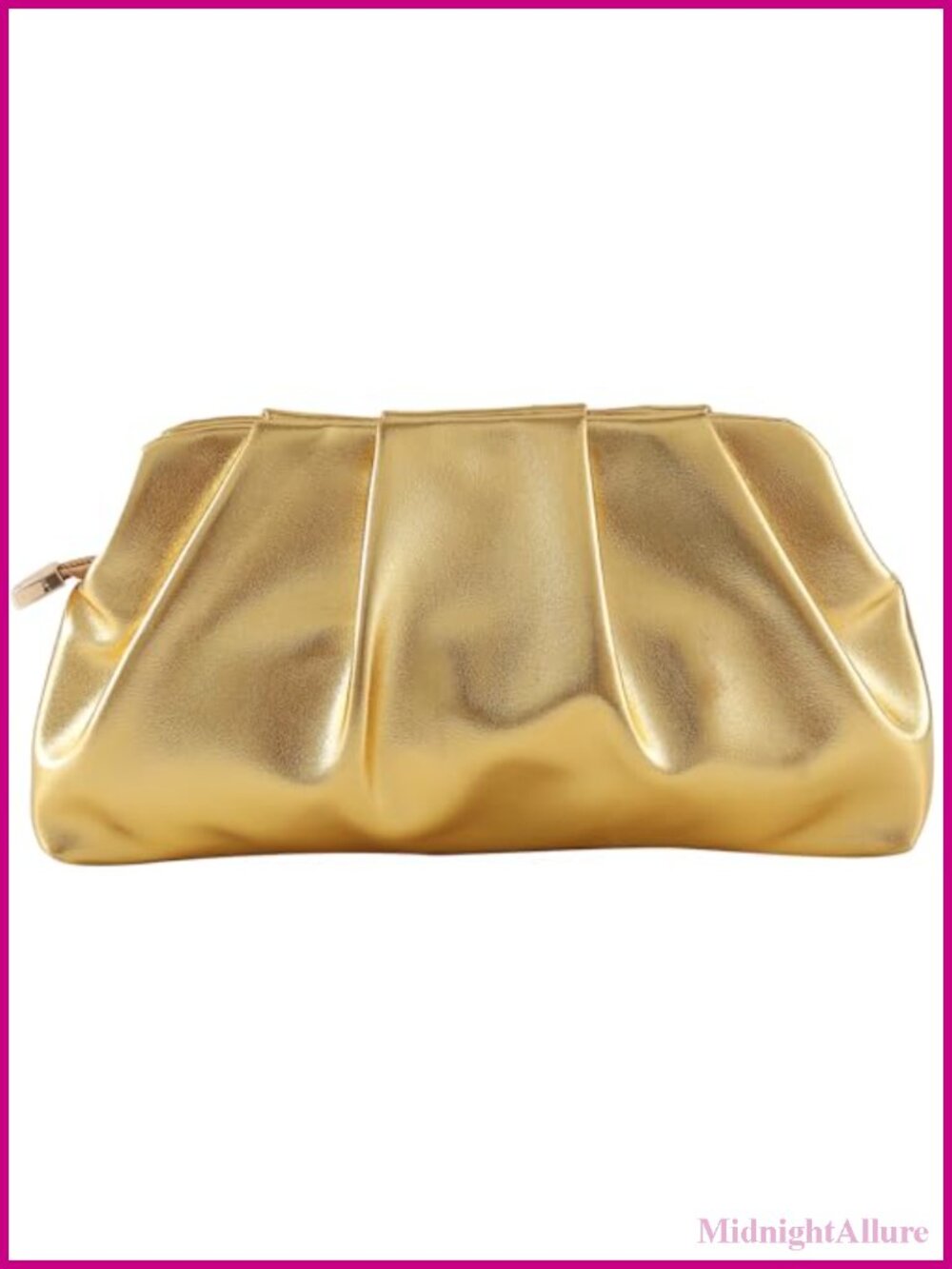 Ruched Clutch Evening Bag Detachable Metal Chain Crossbody Purse